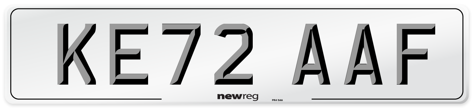 KE72 AAF Number Plate from New Reg